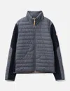 Moncler Padded Snake-quilted Denim Cardigan
