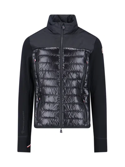 Moncler Ack Stretch Polyester Blend Cardigan In Black