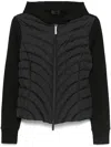 Moncler Zip-up Cardigan In Black