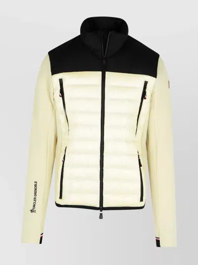 MONCLER PADDED SWEATSHIRT WITH HIGH COLLAR AND POCKETS