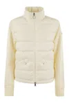 Moncler Quilted Nylon Zip-up Cardigan In White