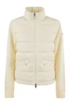 Moncler Quilted Nylon Zip-up Cardigan In White