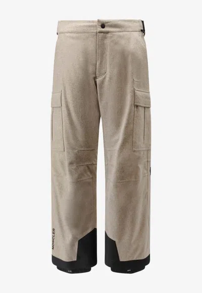 MONCLER PADDED TECHNICAL WOOL SKI PANTS