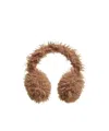 Moncler Teddy Fleece Padded Earmuffs With Adjustable Band In Brown