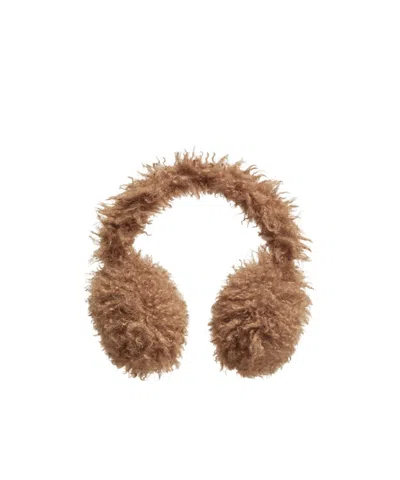 Moncler Padded Teddy Bear Earmuffs In Brown