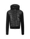 MONCLER MONCLER PADDED TRICOT CARDIGAN WITH HOOD IN BLACK