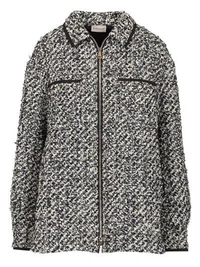 Moncler Padded Tweed Shirt Jacket Shirts Black