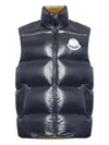 Moncler High Neck Sleeveless Puffer Jacket In Blue