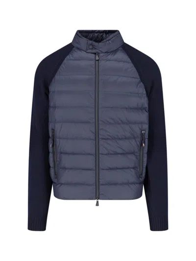 Moncler Gepolnter Cardigan Aus Schurwolle In Blue