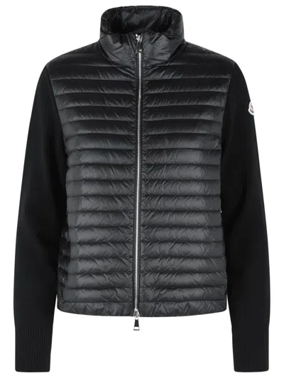 Moncler Padded Virgin Wool Cardigan With Black Zip