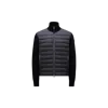 Moncler Padded Wool & Cashmere Zip-up Cardigan Black In Black