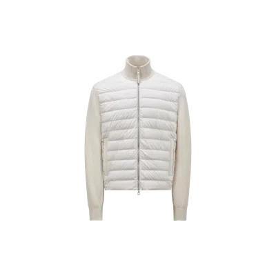 Moncler Bi-material Jacket In Off-white