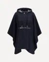 Moncler Padded Wool Blend Cape In Blue