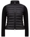 Moncler Padded Wool-blend Cardigan In Black
