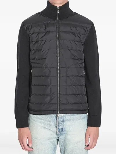 MONCLER PADDED WOOL-BLEND DOWN JACKET - MEN'S - POLYAMIDE/VIRGIN WOOL/ACRYLIC/GOOSE FEATHER
