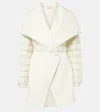 Moncler Padded Wool-blend Felt Cape In White