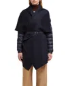 Moncler Padded Wool-blend Felt Cape In Blue