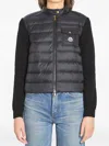 Moncler Padded Cardigan Puffer Jackets Black In Blue