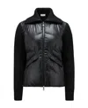 Moncler Padded Wool Cardigan In Black