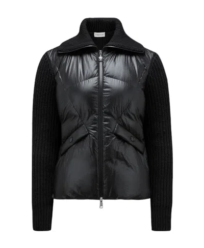 MONCLER PADDED WOOL CARDIGAN