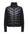 Moncler Padded Wool Cardigan In Black