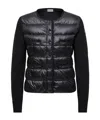 Moncler Padded Wool Cardigan In Black