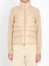 Moncler Padded Wool Cardigan In Neutral
