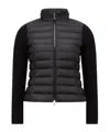 Moncler Padded Wool-blend Cardigan In Black