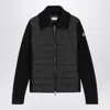 Moncler Padded Wool Cardigan Long Sleeves In Black