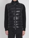 Moncler Padded Wool Cardigan In Black