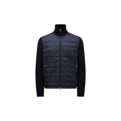 Moncler Padded Wool Cardigan Blue
