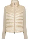 Moncler Down-paneled Virgin Wool Cardigan In Neutral