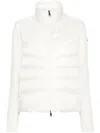 Moncler Quilted Wool Jacket Feather Insert In White