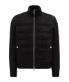 Moncler Padded Wool Cardigan Down Jacket In Black