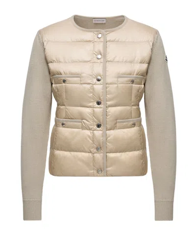 Moncler Padded Wool Cardigan In Multi