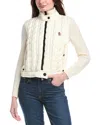 Moncler Logo Patch Padded Cardigan In Neutral