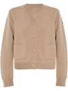 Moncler Padded Wool Cardigan In Neutrals