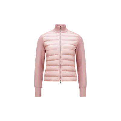 Moncler Padded Wool Cardigan Pink