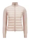 Moncler Quilted Shell And Wool Jacket In Pink & Purple