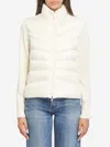 Moncler Wool Sleeve Insert Down Jacket In White