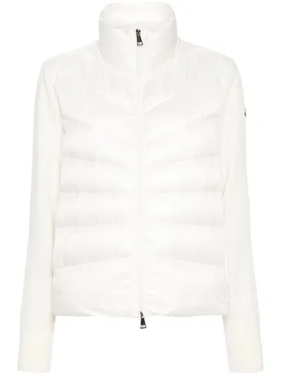 Moncler Padded Wool Cardigan In White