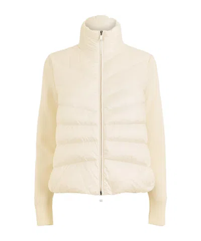 Moncler Padded Wool Cardigan In Neutral