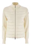 Moncler Turtleneck Cardigan Jacket With Zip Closure In White