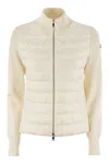 Moncler Turtleneck Cardigan Jacket With Zip Closure In White