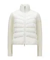 Moncler Logo Patch Padded Knit Cardigan In White