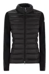 Moncler Padded Wool Cardigan With Zip In Black