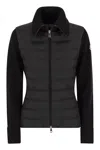 Moncler Padded Cardigan With High Collar In Black