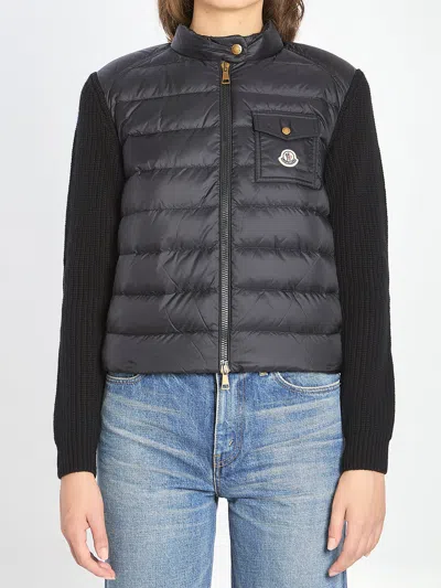 Moncler Padded Wool-blend Puffer Jacket In Blue