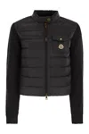 Moncler Padded Wool Cardigan With Zip In Black