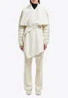 Moncler Padded Wool-blend Felt Cape In White